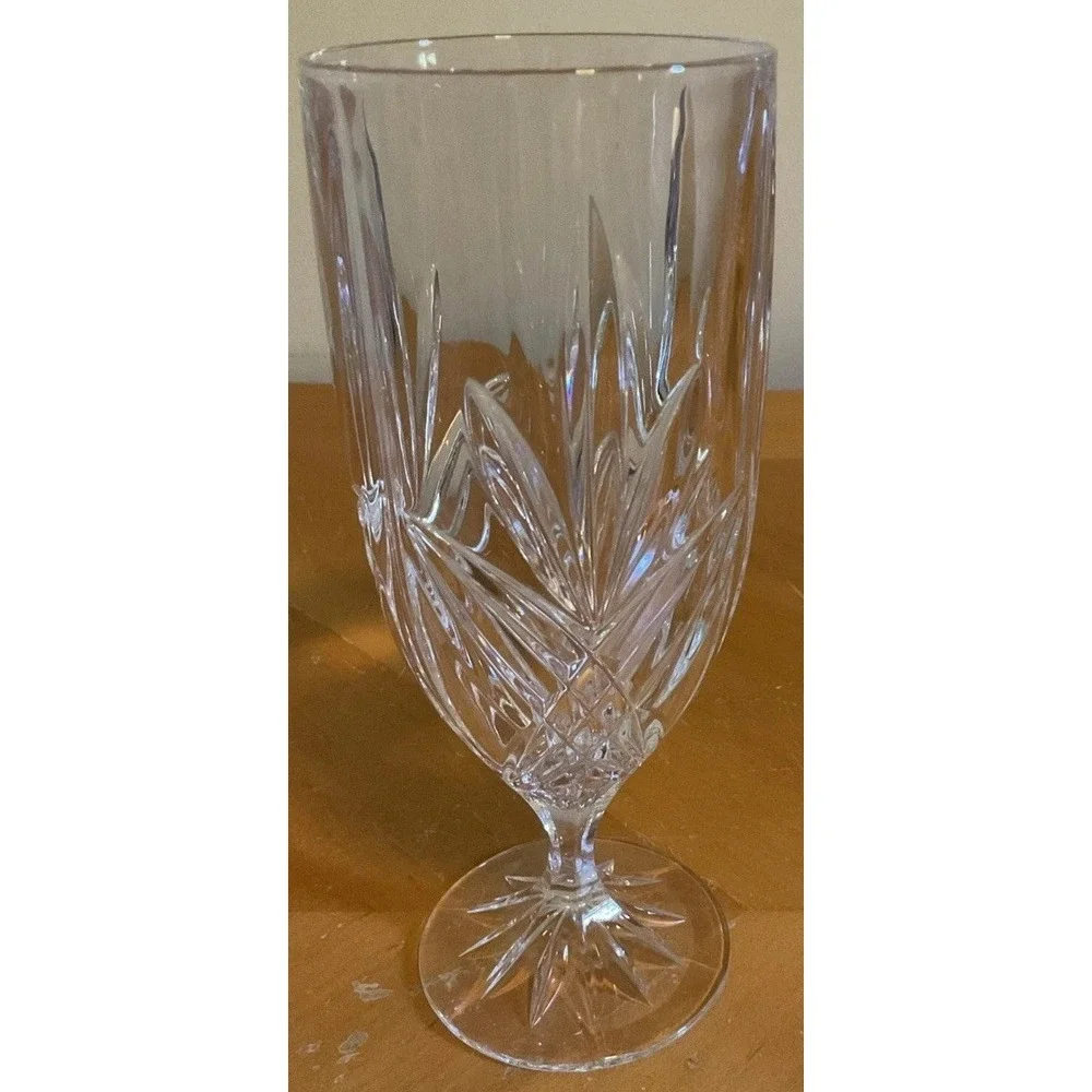Set of 3 Godinger Milano Pattern Lead Crystal Goblets Iced‎ Tea Water Wine Glass